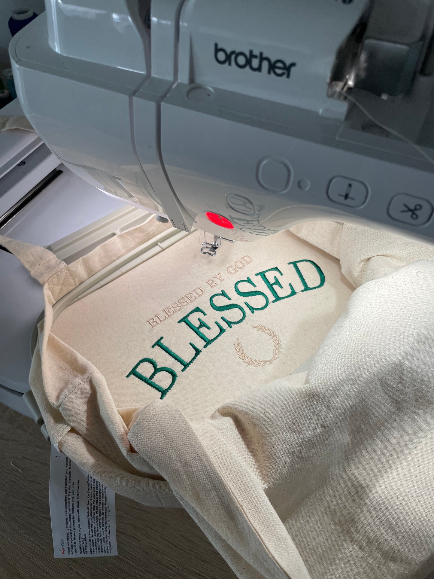 BLESSED Embroidered Tote Bag