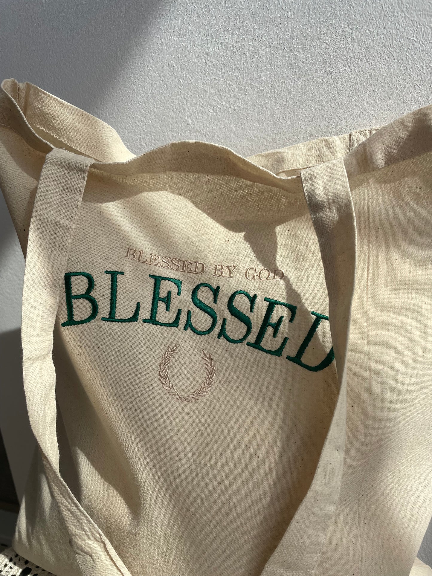 BLESSED Embroidered Tote Bag