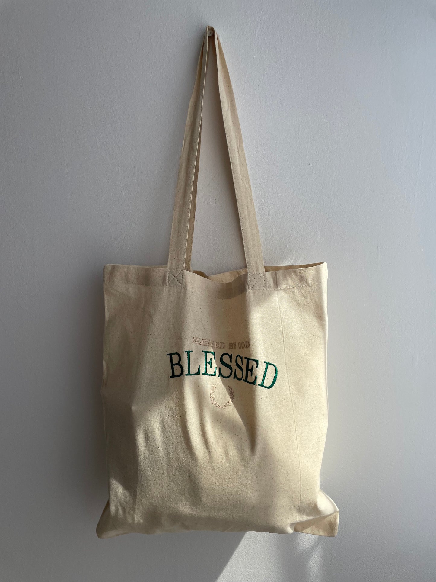 BLESSED Embroidered Tote Bag