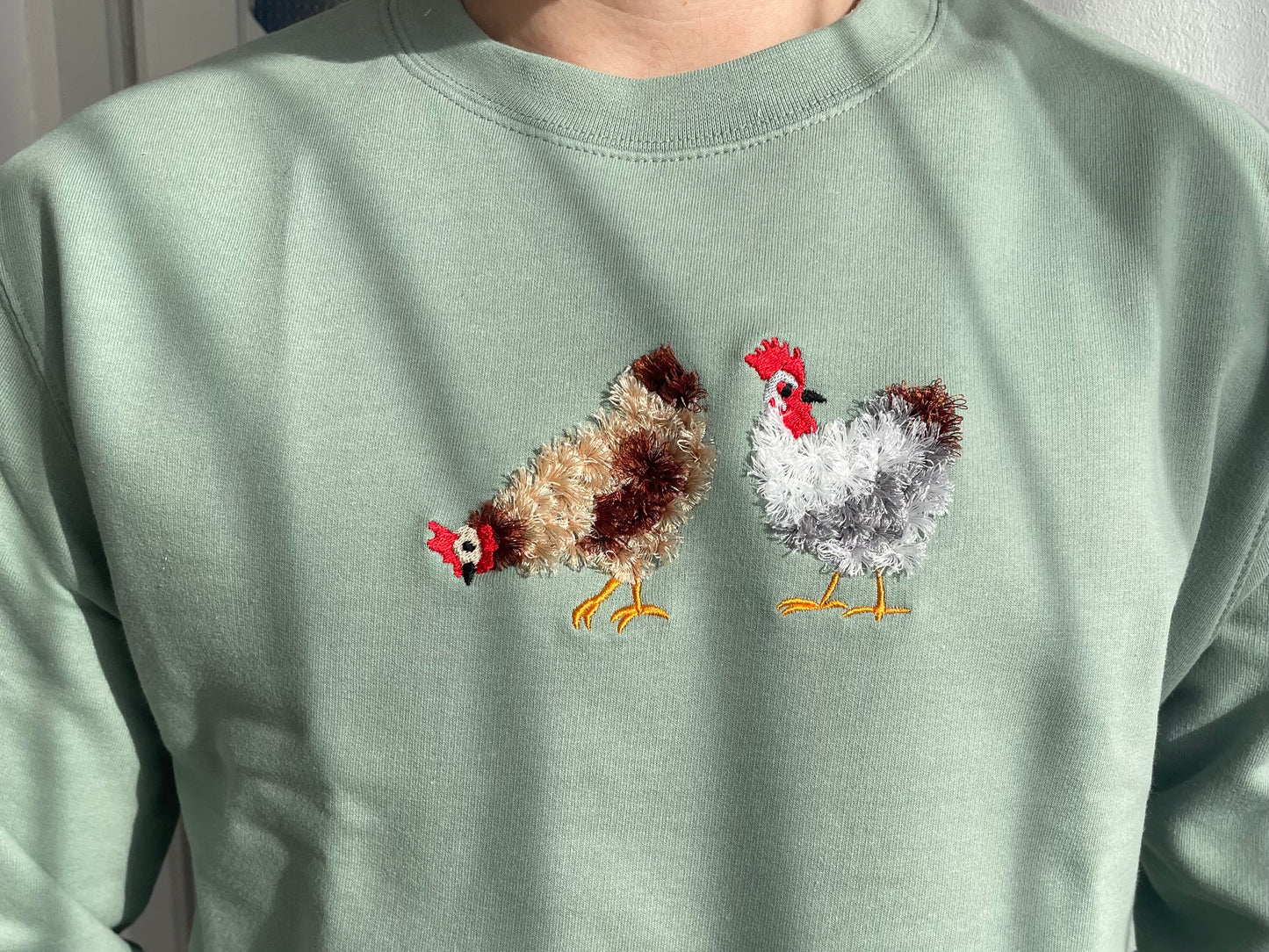 Fluffy Chickens Embroidered Sweatshirt